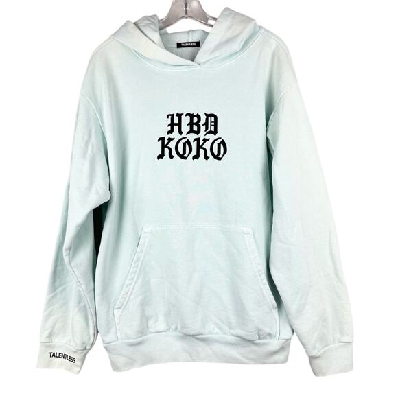 Talentless HBD KOKO Teal Hoodie - I'm In Love With The Koko Back - Size L Skater - Picture 2 of 16